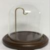 anbcollectibles 3" X 4" Glass Doll/Clock Dome with Walnut Base & Brass Wire Hook view 1
