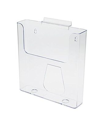 Source One Large Slotwall/Slatwall Clear Magazine Rack Brochure Holder (1 Pack)