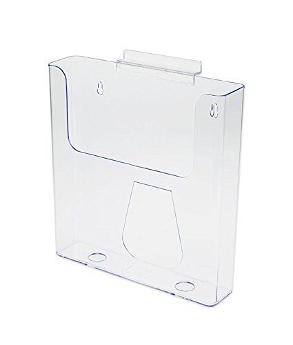 Source One Large Slotwall/Slatwall Clear Magazine Rack Brochure Holder (1 Pack)