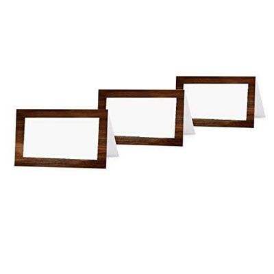 Andaz Press Table Tent Printable Place Cards on Perforated Paper, Rustic Wood Print, Blank Border, 20-Pack, Placecards Table Settings for use with Charger Plates and Place Card Holders