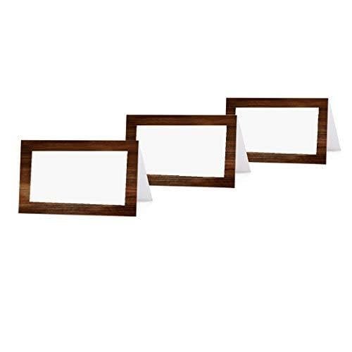 Andaz Press Table Tent Printable Place Cards on Perforated Paper, Rustic Wood Print, Blank Border, 20-Pack, Placecards Table Settings for use with Charger Plates and Place Card Holders