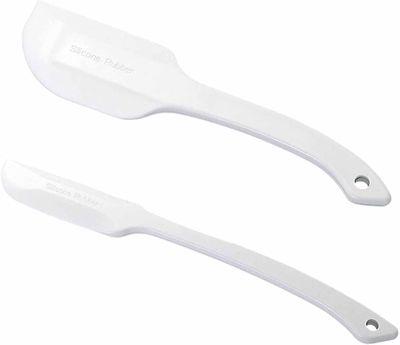Shimomura Kihan 15325 Spatula, Silicone Spatula, Large, Small, Set of 2, Dishwasher Safe, Heat Resistant, Cooking, Confectionery, Sweets Making, Urinagoshi, Integrated Molding, White, Silicone
