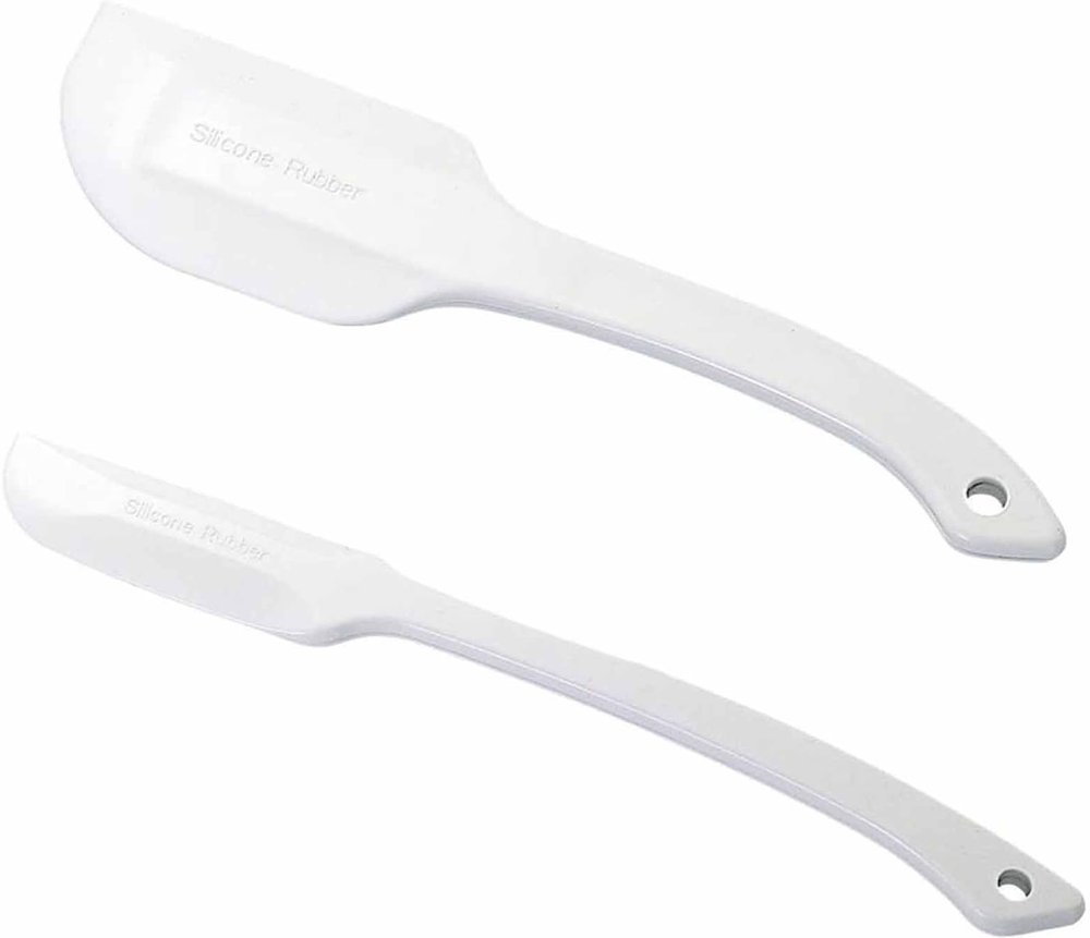 Shimomura Kihan 15325 Spatula, Silicone Spatula, Large, Small, Set of 2, Dishwasher Safe, Heat Resistant, Cooking, Confectionery, Sweets Making, Urinagoshi, Integrated Molding, White, Silicone