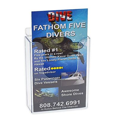 SourceOne Slotwall / Slatwall Clear Brochure Holder (6 Pack, 4 Inch)