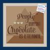 PinPix Decorative pin Cork Bulletin Board Made from Canvas, Chocolate is Eternal Abstract Poster Printed at 16x16 Inches and Framed in Blue Stain on Beech (PinPix-905) view 1