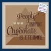 PinPix Decorative pin Cork Bulletin Board Made from Canvas, Chocolate is Eternal Abstract Poster Printed at 24x24 Inches and Framed in Blue Stain on Beech (PinPix-905) view 1