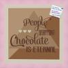 PinPix Decorative pin Cork Bulletin Board Made from Canvas, Chocolate is Eternal Abstract Poster Printed at 16x16 Inches and Framed in Baby Pink Stain on Beech (PinPix-905) view 1