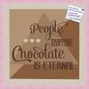 PinPix Decorative pin Cork Bulletin Board Made from Canvas, Chocolate is Eternal Abstract Poster Printed at 24x24 Inches and Framed in Baby Pink Stain on Beech (PinPix-905) view 1