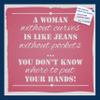 PinPix Decorative pin Cork Bulletin Board Made from Canvas, Real Women Expression Poster Printed at 24x24 Inches and Framed in Blue Stain on Beech (PinPix-911) view 1