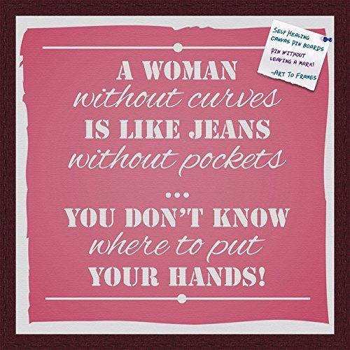 PinPix Decorative pin Cork Bulletin Board Made from self-Healing Canvas, Real Women Expression Poster Printed at 20x20 Inches and Framed in Classic Mahogany Frame(WOM59504)