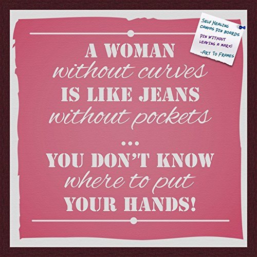 PinPix Decorative pin Cork Bulletin Board Made from self-Healing Canvas, Real Women Expression Poster Printed at 24x24 Inches and Framed in Classic Mahogany Frame(WOM59504)