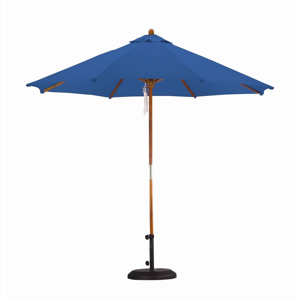 Fast Furnishing 9-Ft Pulley Patio Umbrella with Pacific Blue Canopy