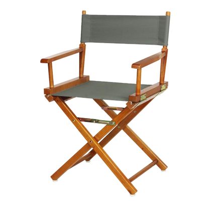 Casual Home 18" Director's Chair Honey Oak Frame with Grey Canvas