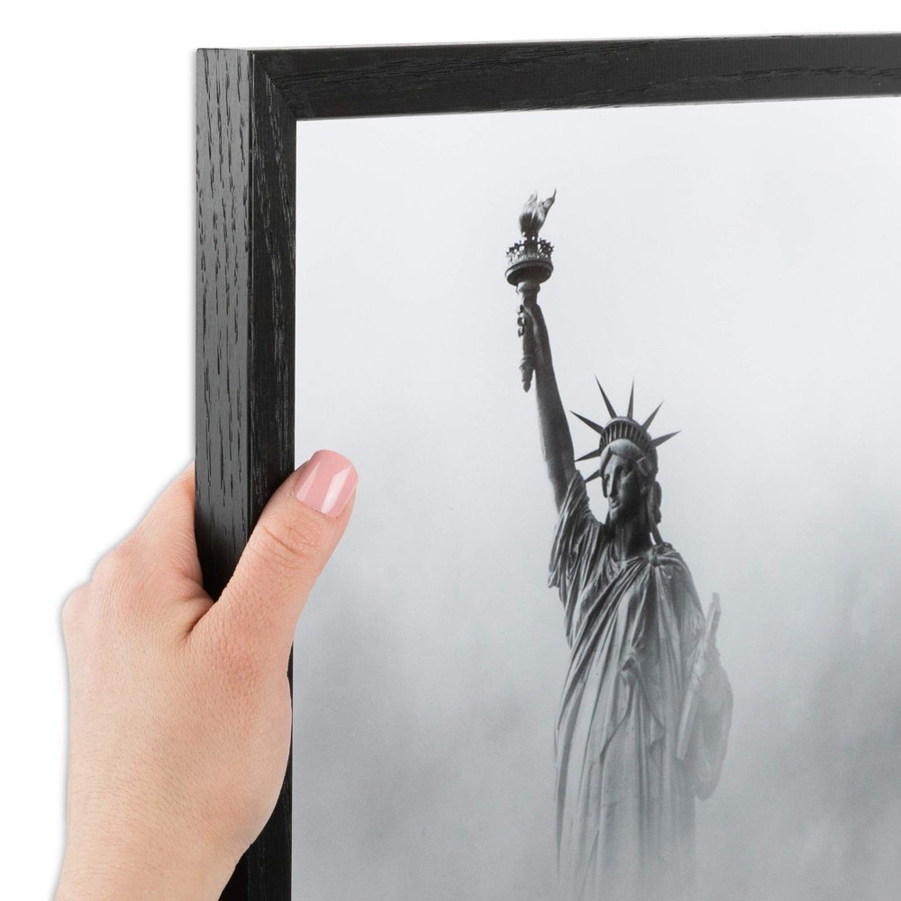 ArtToFrames 7x26 inch Black on Red Oak Wood Picture Frame, 2WOM0066-1343-YBLK-7x26
