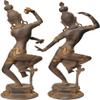 Pair of Dancing Shiva Parvati - Brass Statue view 2