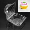 100 Large Clear Round Lid/Squared Center Cupcake Containers plus 100 Gold Foil Cupcake Liners view 1