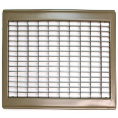 8" X 20" Floor Grille - Fixed Blades Air Grill - Brown [Outer Dimensions: 9.75 X 21.75]
