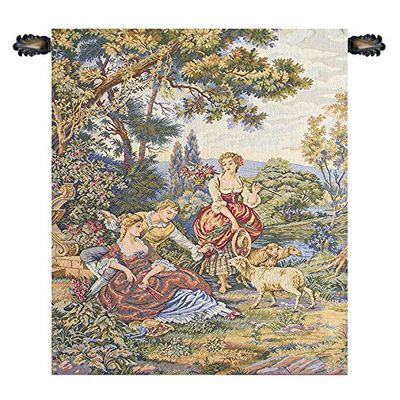 C Charlotte Home Furnishings Inc Pastorella italian Tapestry Wall Hanging | Viscose Cotton and Polyester Blend Wall Art | 18 in. x 15 in | Home Decor Accents | Inspired by Francois Boucher