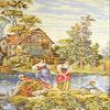 C Charlotte Home Furnishings Inc. Washing By The Lake Vertical Italian Tapestry Wall Hanging - 28 in. x 34 in. Cotton/Viscose/Polyester by Francois Boucher view 2