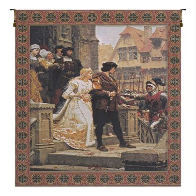 Call To Arms With Border Belgian Tapestry Wall Hanging - 38 in. x 54 in. Cotton/Viscose/Polyester by Edmund Blair Leighton