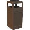 42 Gallon Square Waste Container with Ashtray Dome Lid Color: Brown view 1