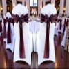 MDS Satin Chair Sashes, 125 Pack, 7x108 Each, Decorative Chair Bows Ribbon Tie Backs for Wedding Party, Holiday Dinner, Birthday, Reception, Banquet, Hotel & Event Decoration - Plum view 2