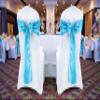 MDS Satin Chair Sashes, 50 Pack, 7x108 Each, Decorative Chair Bows Ribbon Tie Backs for Wedding Party, Holiday Dinner, Birthday, Reception, Banquet, Hotel & Event Decoration - Turquoise view 2