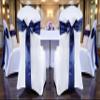 MDS Satin Chair Sashes, 50 Pack, 7x108 Each, Decorative Chair Bows Ribbon Tie Backs for Wedding Party, Holiday Dinner, Birthday, Reception, Banquet, Hotel & Event Decoration - Navy Blue view 2