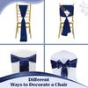 MDS Satin Chair Sashes, 50 Pack, 7x108 Each, Decorative Chair Bows Ribbon Tie Backs for Wedding Party, Holiday Dinner, Birthday, Reception, Banquet, Hotel & Event Decoration - Navy Blue view 4