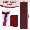MDS Satin Chair Sashes, 50 Pack, 7x108 Each, Decorative Chair Bows Ribbon Tie Backs for Wedding Party, Holiday Dinner, Birthday, Reception, Banquet, Hotel & Event Decoration - Maroon view 3