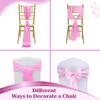 MDS Satin Chair Sashes, 50 Pack, 7x108 Each, Decorative Chair Bows Ribbon Tie Backs for Wedding Party, Holiday Dinner, Birthday, Reception, Banquet, Hotel & Event Decoration - Deep Pink view 4