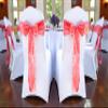 MDS Satin Chair Sashes, 125 Pack, 7x108 Each, Decorative Chair Bows Ribbon Tie Backs for Wedding Party, Holiday Dinner, Birthday, Reception, Banquet, Hotel & Event Decoration - Coral view 2