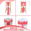 MDS Satin Chair Sashes, 125 Pack, 7x108 Each, Decorative Chair Bows Ribbon Tie Backs for Wedding Party, Holiday Dinner, Birthday, Reception, Banquet, Hotel & Event Decoration - Coral view 4
