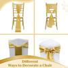 MDS Satin Chair Sashes, 125 Pack, 7x108 Each, Decorative Chair Bows Ribbon Tie Backs for Wedding Party, Holiday Dinner, Birthday, Reception, Banquet, Hotel & Event Decoration - Gold view 4