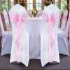 MDS Satin Chair Sashes, 125 Pack, 7x108 Each, Decorative Chair Bows Ribbon Tie Backs for Wedding Party, Holiday Dinner, Birthday, Reception, Banquet, Hotel & Event Decoration - Deep Pink view 2