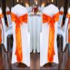 MDS Satin Chair Sashes, 125 Pack, 7x108 Each, Decorative Chair Bows Ribbon Tie Backs for Wedding Party, Holiday Dinner, Birthday, Reception, Banquet, Hotel & Event Decoration - Orange view 2