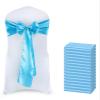 MDS Satin Chair Sashes, 150 Pack, 7x108 Each, Decorative Chair Bows Ribbon Tie Backs for Wedding Party, Holiday Dinner, Birthday, Reception, Banquet, Hotel & Event Decoration - Turquoise view 1