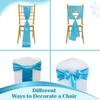MDS Satin Chair Sashes, 150 Pack, 7x108 Each, Decorative Chair Bows Ribbon Tie Backs for Wedding Party, Holiday Dinner, Birthday, Reception, Banquet, Hotel & Event Decoration - Turquoise view 4
