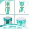 MDS Satin Chair Sashes, 150 Pack, 7x108 Each, Decorative Chair Bows Ribbon Tie Backs for Wedding Party, Holiday Dinner, Birthday, Reception, Banquet, Hotel & Event Decoration - Sea Green view 4