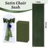 MDS Satin Chair Sashes, 125 Pack, 7x108 Each, Decorative Chair Bows Ribbon Tie Backs for Wedding Party, Holiday Dinner, Birthday, Reception, Banquet, Hotel & Event Decoration - Olive Green view 3