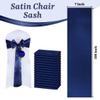 MDS Satin Chair Sashes, 150 Pack, 7x108 Each, Decorative Chair Bows Ribbon Tie Backs for Wedding Party, Holiday Dinner, Birthday, Reception, Banquet, Hotel & Event Decoration - Navy Blue view 3
