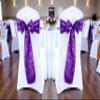 MDS Satin Chair Sashes, 150 Pack, 7x108 Each, Decorative Chair Bows Ribbon Tie Backs for Wedding Party, Holiday Dinner, Birthday, Reception, Banquet, Hotel & Event Decoration - Cadbury Purple view 2