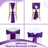 MDS Satin Chair Sashes, 150 Pack, 7x108 Each, Decorative Chair Bows Ribbon Tie Backs for Wedding Party, Holiday Dinner, Birthday, Reception, Banquet, Hotel & Event Decoration - Cadbury Purple view 4