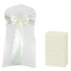 MDS Satin Chair Sashes, 125 Pack, 7x108 Each, Decorative Chair Bows Ribbon Tie Backs for Wedding Party, Holiday Dinner, Birthday, Reception, Banquet, Hotel & Event Decoration - Ivory view 1