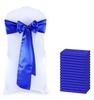 MDS Satin Chair Sashes, 125 Pack, 7x108 Each, Decorative Chair Bows Ribbon Tie Backs for Wedding Party, Holiday Dinner, Birthday, Reception, Banquet, Hotel & Event Decoration - Royal Blue view 1