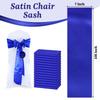MDS Satin Chair Sashes, 125 Pack, 7x108 Each, Decorative Chair Bows Ribbon Tie Backs for Wedding Party, Holiday Dinner, Birthday, Reception, Banquet, Hotel & Event Decoration - Royal Blue view 3