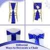MDS Satin Chair Sashes, 125 Pack, 7x108 Each, Decorative Chair Bows Ribbon Tie Backs for Wedding Party, Holiday Dinner, Birthday, Reception, Banquet, Hotel & Event Decoration - Royal Blue view 4