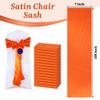 MDS Satin Chair Sashes, 150 Pack, 7x108 Each, Decorative Chair Bows Ribbon Tie Backs for Wedding Party, Holiday Dinner, Birthday, Reception, Banquet, Hotel & Event Decoration - Orange view 3