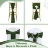 MDS Satin Chair Sashes, 150 Pack, 7x108 Each, Decorative Chair Bows Ribbon Tie Backs for Wedding Party, Holiday Dinner, Birthday, Reception, Banquet, Hotel & Event Decoration - Olive Green view 4