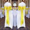 MDS Satin Chair Sashes, 150 Pack, 7x108 Each, Decorative Chair Bows Ribbon Tie Backs for Wedding Party, Holiday Dinner, Birthday, Reception, Banquet, Hotel & Event Decoration - Yellow view 2
